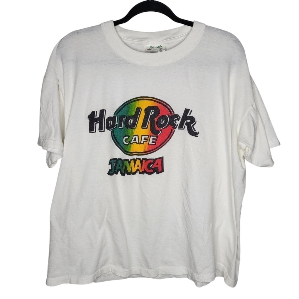 Vintage 80s Hard Rock Cafe Jamaica Boxy Graphic T-Shirt in White Size XXL